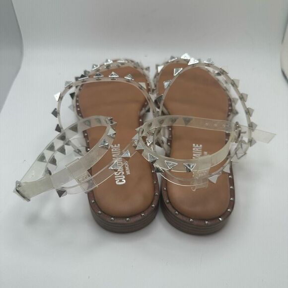 CUSHIONAIRE Women's Studded Ankle strap sandal with Memory Foam 8.5 CLEAR - Picture 4 of 7